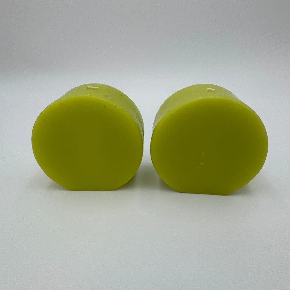 Green Smiley Face Candle Set Room Essentials 2 Pack Decor‎ 3